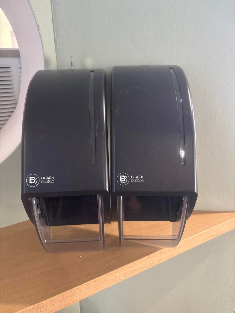 Black satino wcrol dispenser (2 stuks), Ophalen of Verzenden, Overige typen