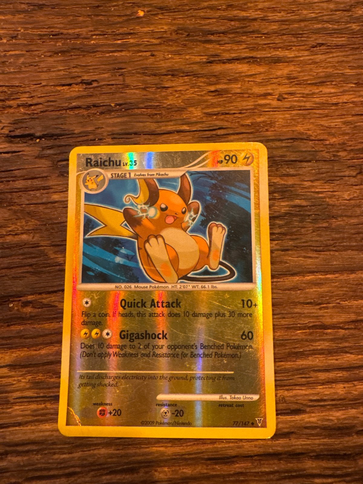 Raichu Pokémon kaart - Stage 1, LV.35, Ophalen of Verzenden, Gebruikt, Losse kaart