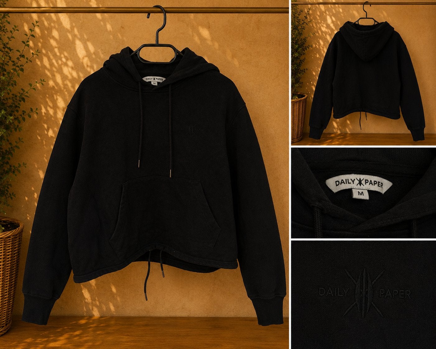 Daily Paper zwarte hoodie – maat M, Ophalen of Verzenden