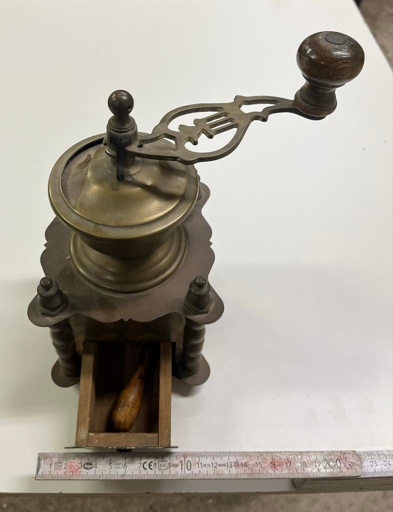 Luxe Antieke Messing Koffiemolen - Toonbankmodel, Ophalen of Verzenden