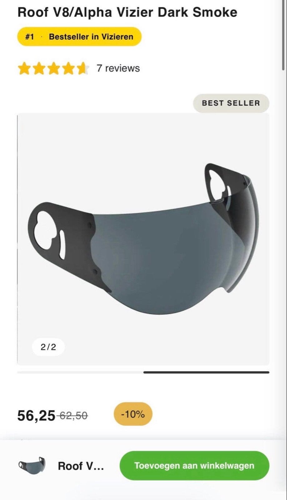 Roof Boxer V8 Smoked Vizier - Nieuw, Motoren, Ophalen of Verzenden, Nieuw met kaartje, Systeemhelm, Overige merken