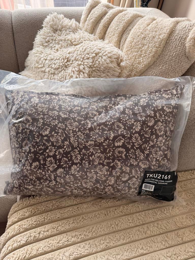 HKliving Doris Sierkussen met Bloemenprint 60x40 cm - Nieuw, Huis en Inrichting, Woonaccessoires | Kussens, Ophalen of Verzenden