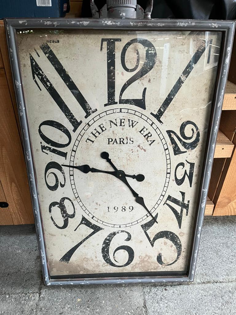 Grote klok - vintage look, Huis en Inrichting, Woonaccessoires | Klokken, Ophalen, Zo goed als nieuw, Wandklok