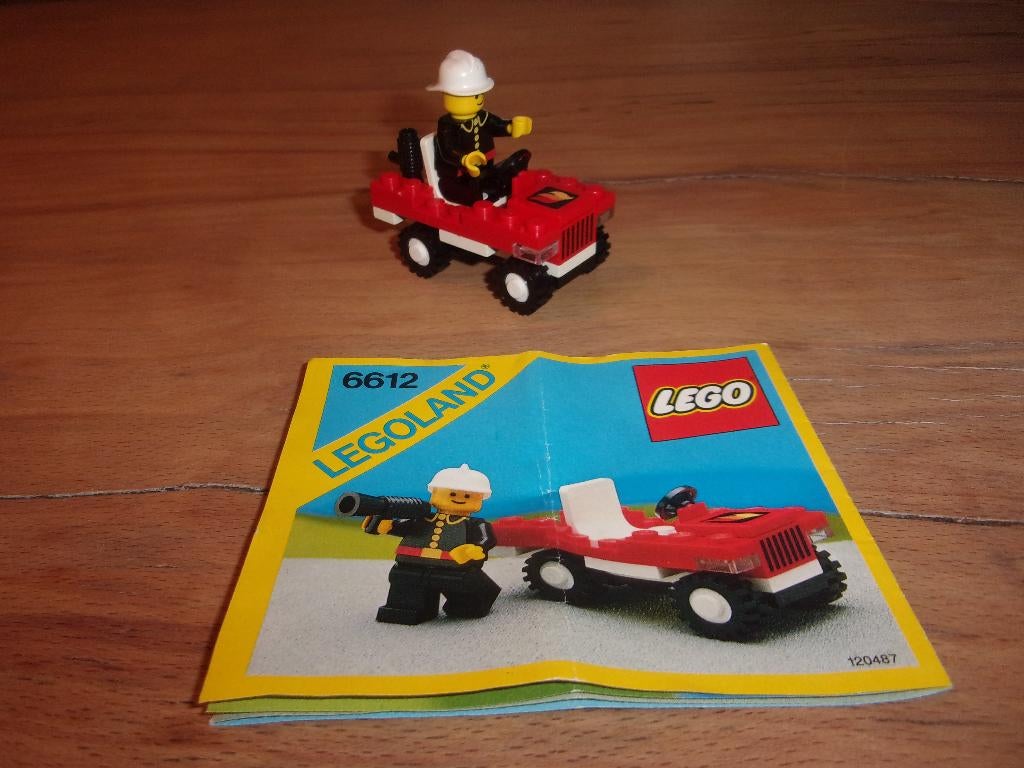 Lego Town 6612-1 Fire Chief;s Car uit 1986, Compleet, Gebruikt, Lego, Ophalen of Verzenden
