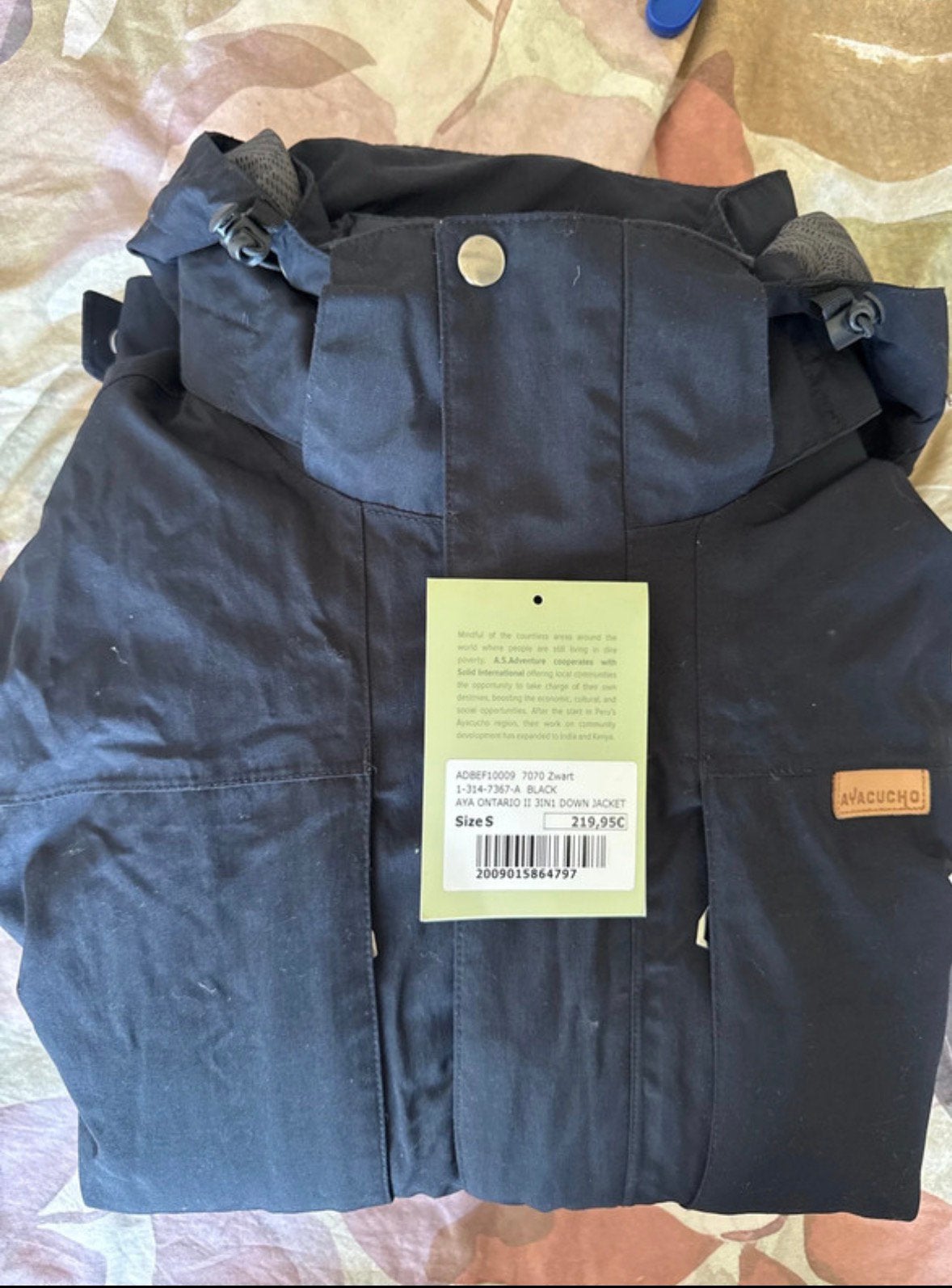 Ayacucho 3 in 1 outdoor jas, Ophalen of Verzenden, Zo goed als nieuw, Maat 46 (S) of kleiner, Zwart