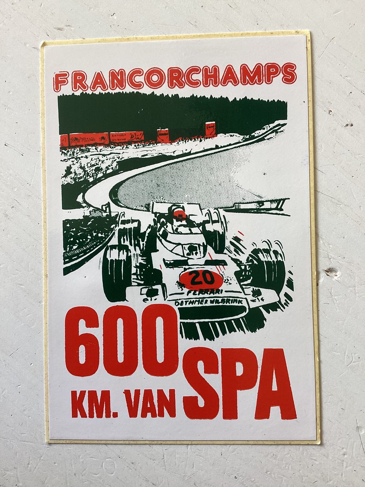 Sticker Francorchamps 600 km van Spa, Verzenden, Zo goed als nieuw, Sport