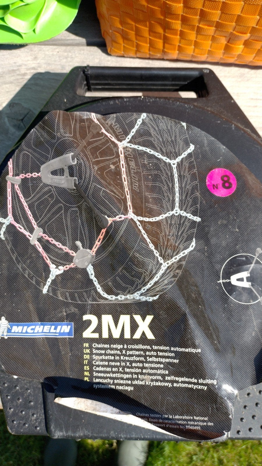 Michelin 2MX Sneeuwkettingen - Maat 8 (nooit gebruikt), Auto diversen, Sneeuwkettingen, Ophalen, Gebruikt