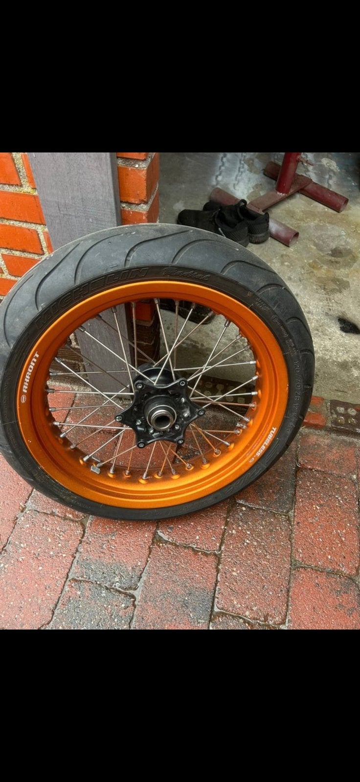 Supermotard velg, Ophalen of Verzenden, Zo goed als nieuw, 80 kg of meer