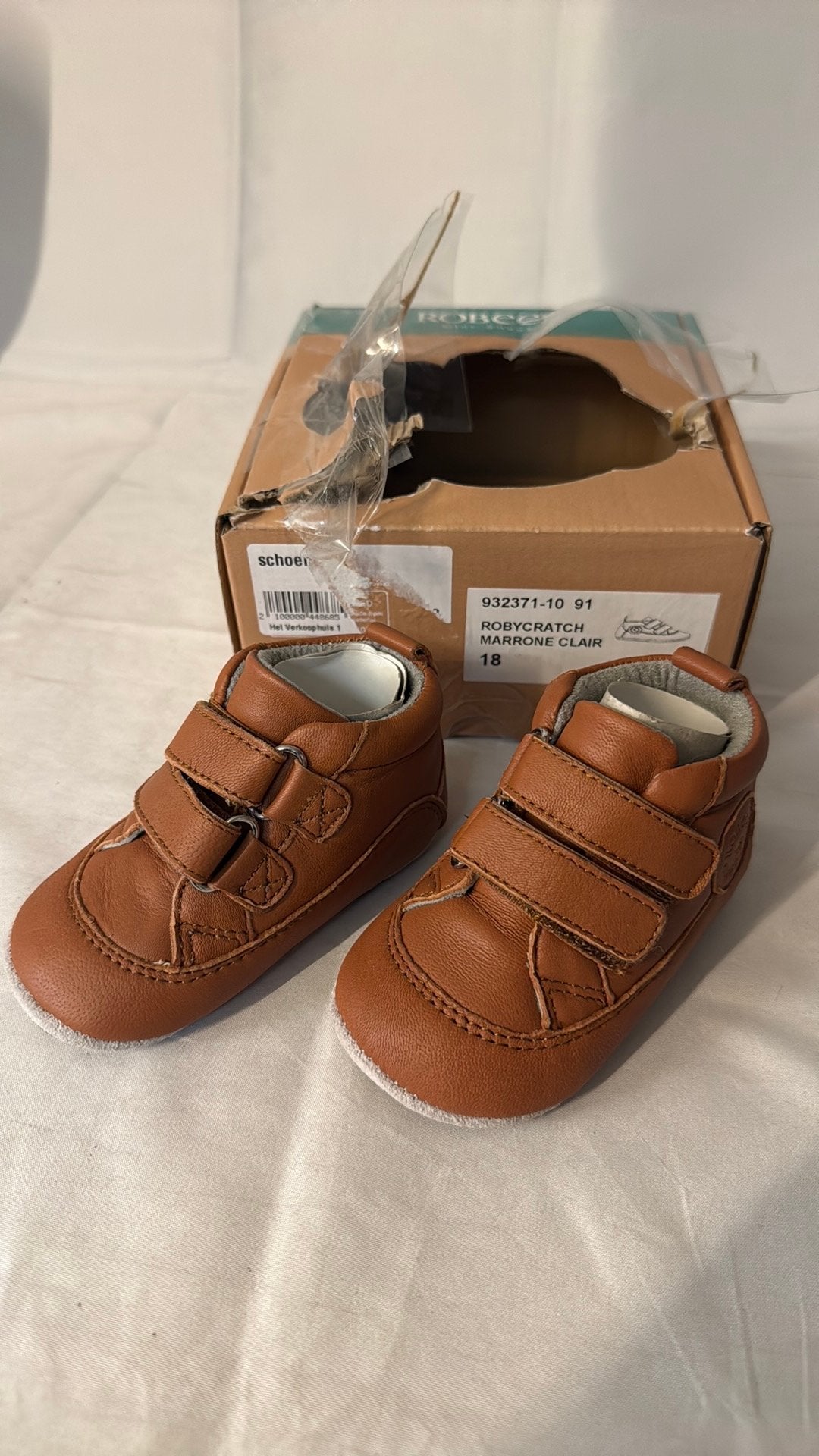 Robeez schoentjes bruin leder maat 18 nieuw, Kinderen en Baby's, Babykleding | Schoentjes en Sokjes, Schoentjes, Jongetje of Meisje