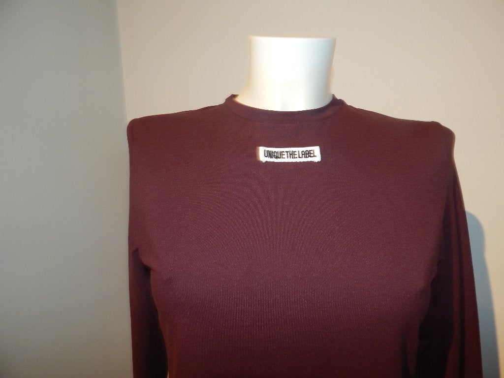 Unique the Label fijn zacht shirt warme tint merk voorkant L, Verzenden, Maat 42/44 (L), Zo goed als nieuw, Lange mouw