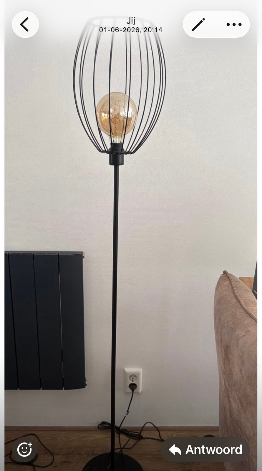 Vloerlamp, Ophalen, Zo goed als nieuw, 150 tot 200 cm