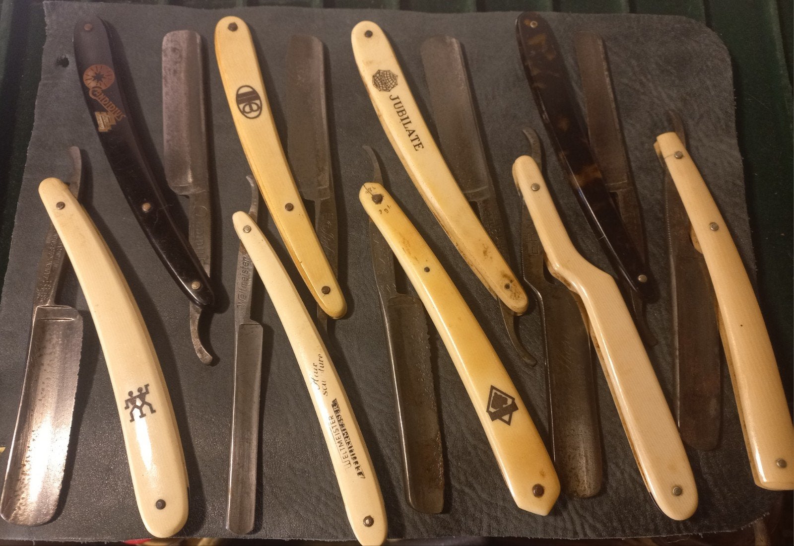 verzameling van 9 scheermessen met 7 doosjes., Antiek en Kunst, Verzenden