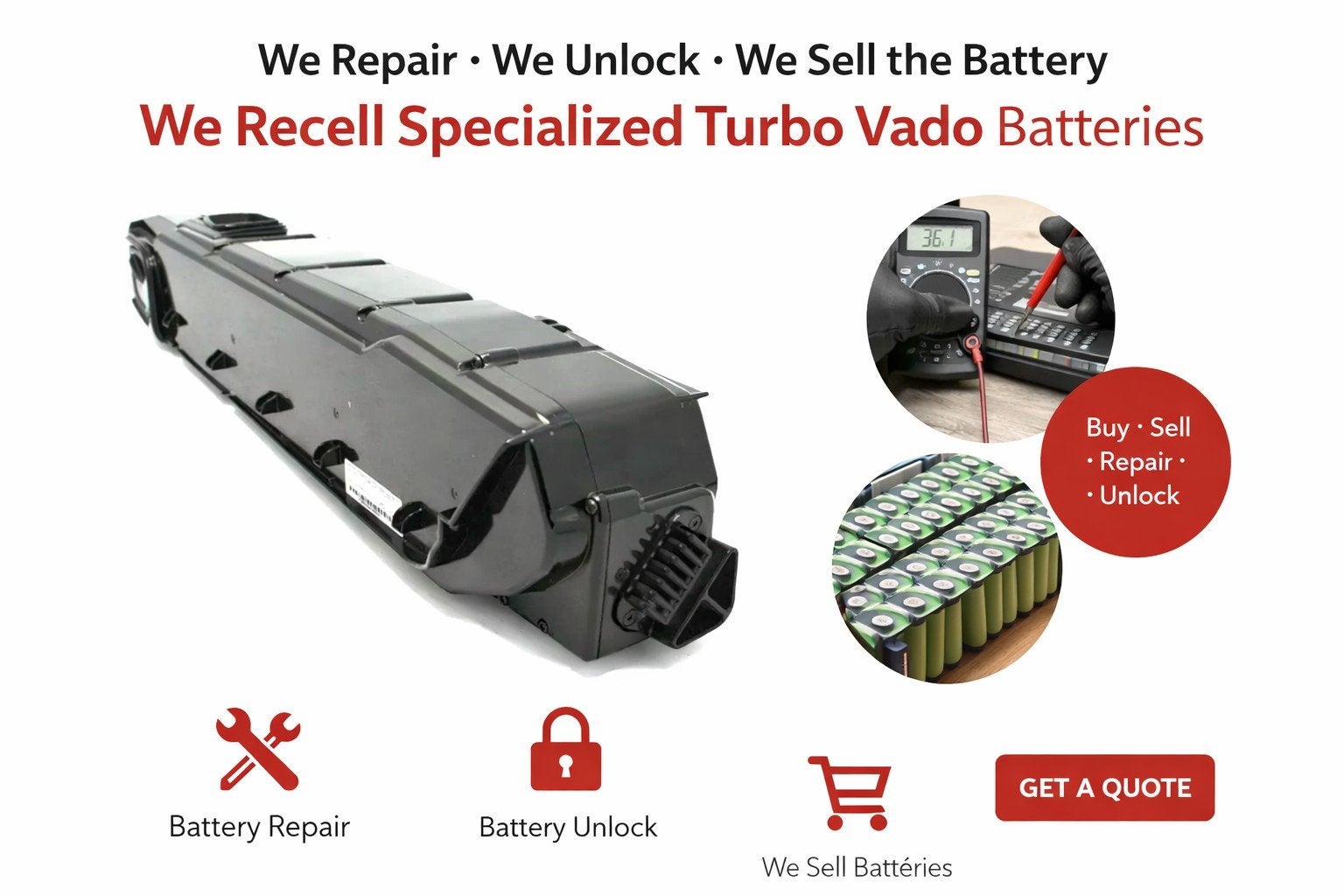 Specialized Turbo Vado E-bike Accu Reparatie & Unlock, Ophalen of Verzenden