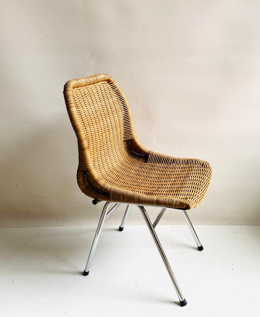 Rohe Noordwolde rotan stoel, Dirk van Sliedrecht, 3 in voorr, Rohe Noordwolde, Gebruikt, Mid Century Design, Ophalen of Verzenden