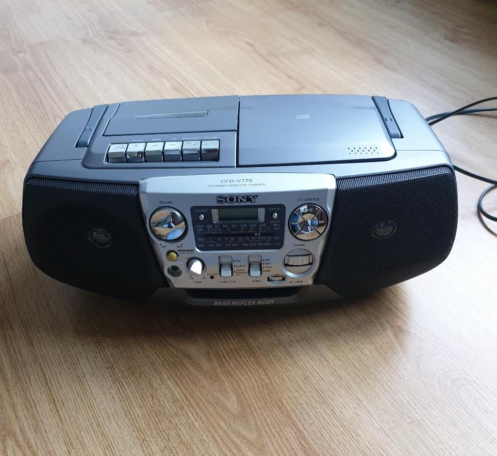 sony cd radio cassetterecorder, Ophalen of Verzenden, Zo goed als nieuw, Wereldontvanger, Met cd-speler