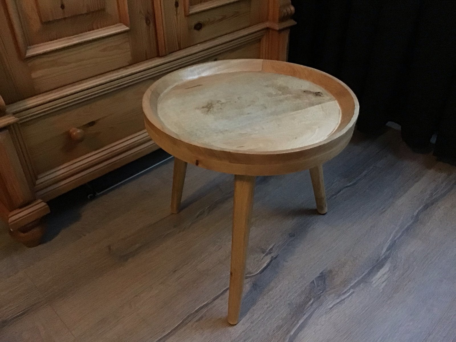 Houten bijzettafel 40x40 cm, Ophalen, Minder dan 45 cm, Minder dan 55 cm, Gebruikt