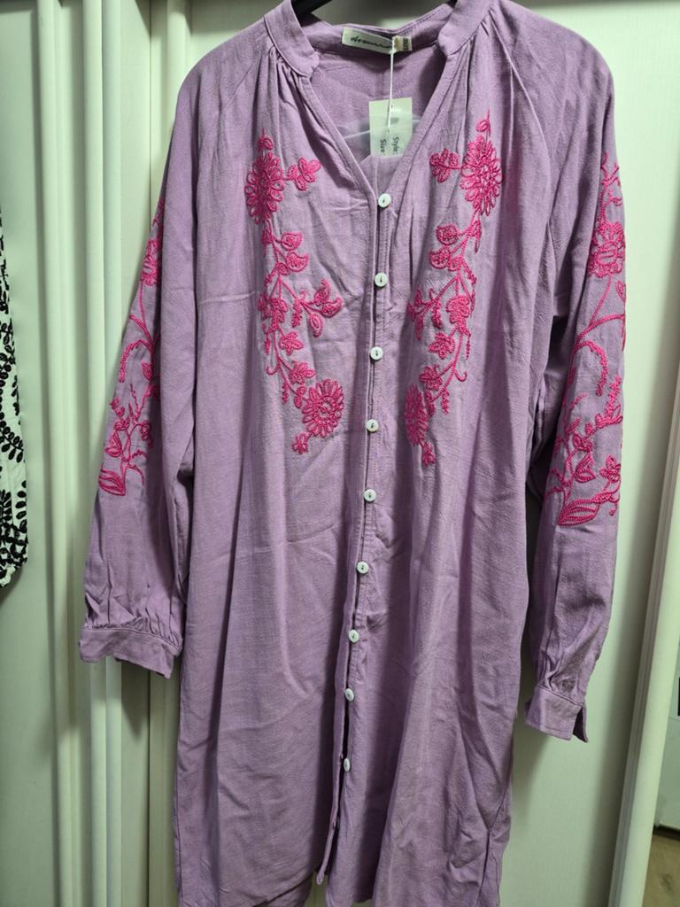 Lila jurk met roze borduursels L-xl ibiza bohe dress, Kleding | Dames, Jurken, Azzurro, Paars, Maat 42/44 (L), Nieuw