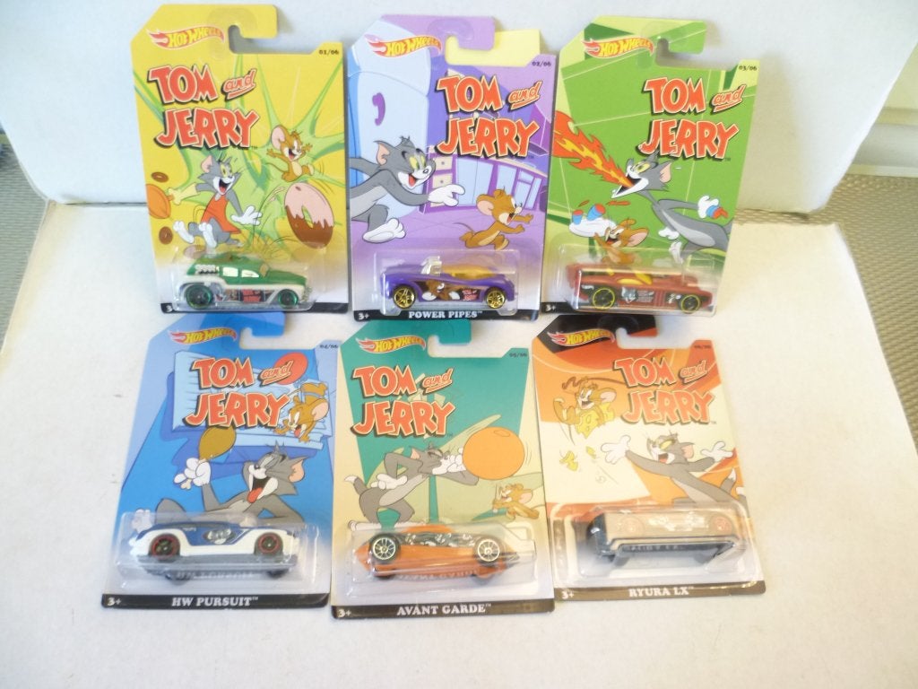 Hot Wheels Tom and Jerry 6 stuks complete serie nieuwstaat., Ophalen of Verzenden, Nieuw, Film, Beeldje, Replica of Model