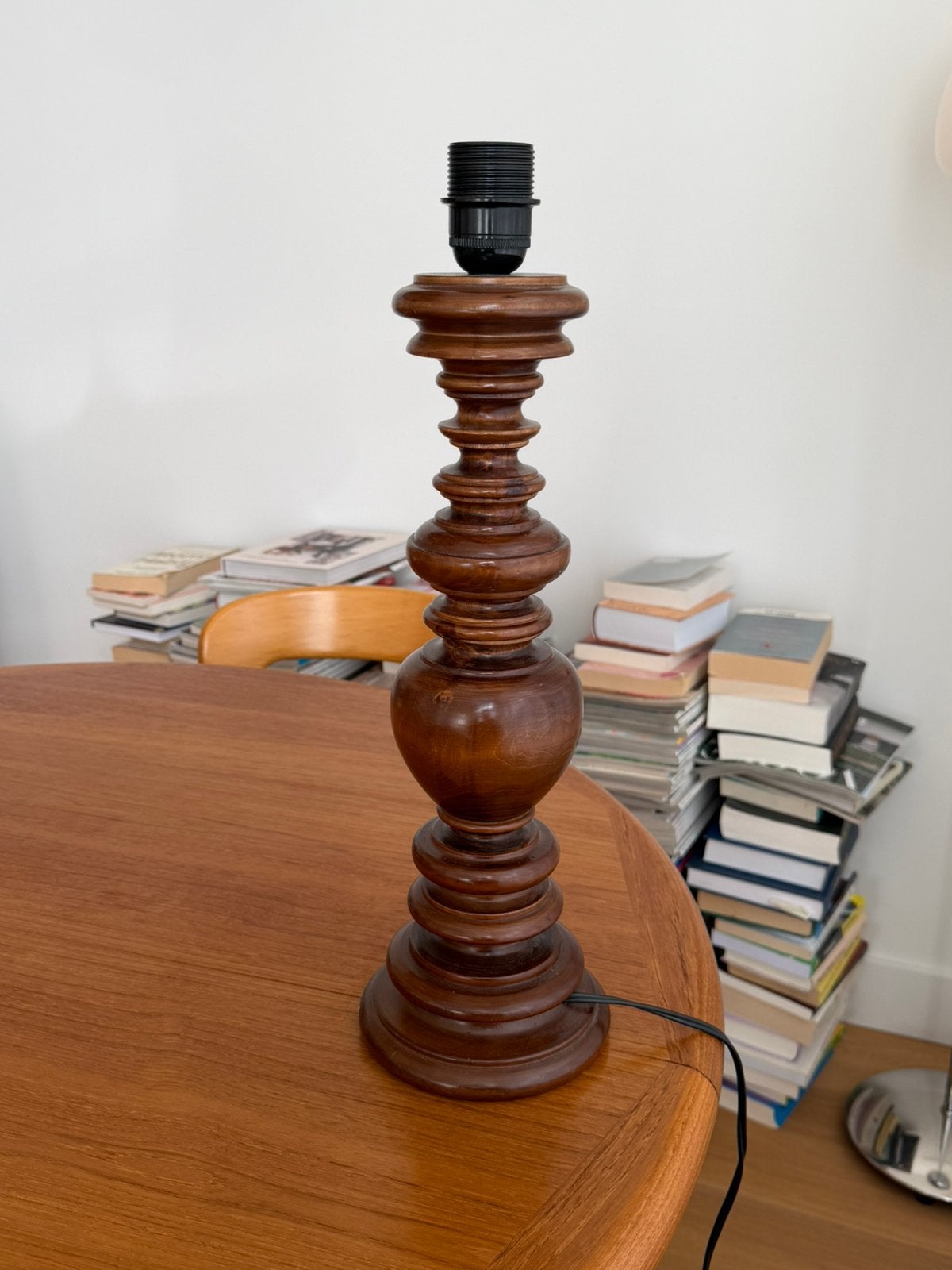 Vintage houten lampenvoet, Ophalen, Zo goed als nieuw, Vintage