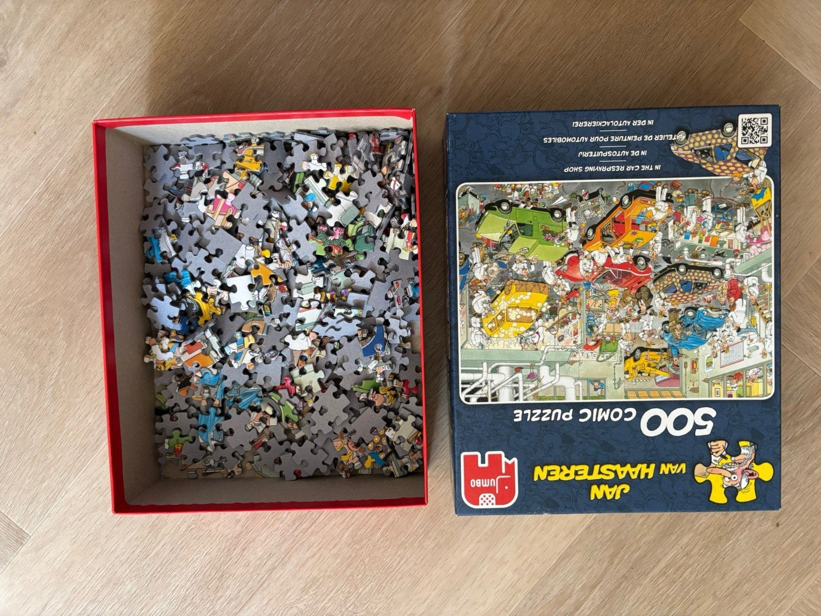 Jan van Haasteren 500 stukjes - In de autospuiterij, Ophalen, Minder dan 500 stukjes, Gebruikt, Legpuzzel