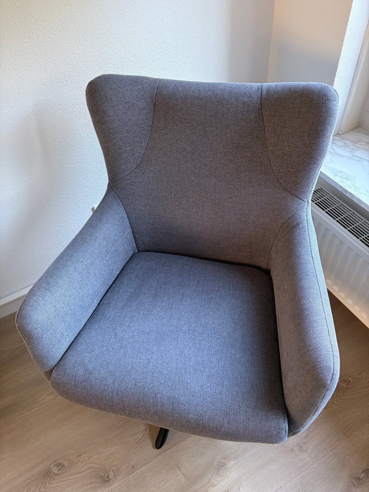 Grijze draaibare fauteuil Movani - Zo goed als nieuw, Ophalen, Zo goed als nieuw, Eén, Stof