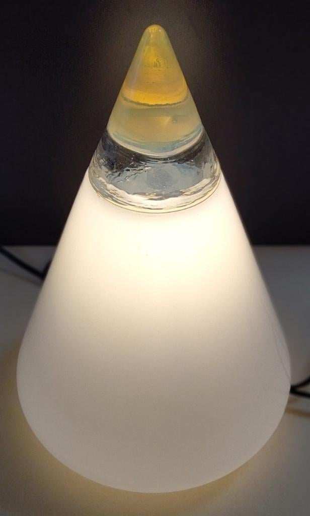 Vintage Giusto Toso Voor Leucos Italië Rio Tafellamp, Ophalen of Verzenden, Zo goed als nieuw, Glas