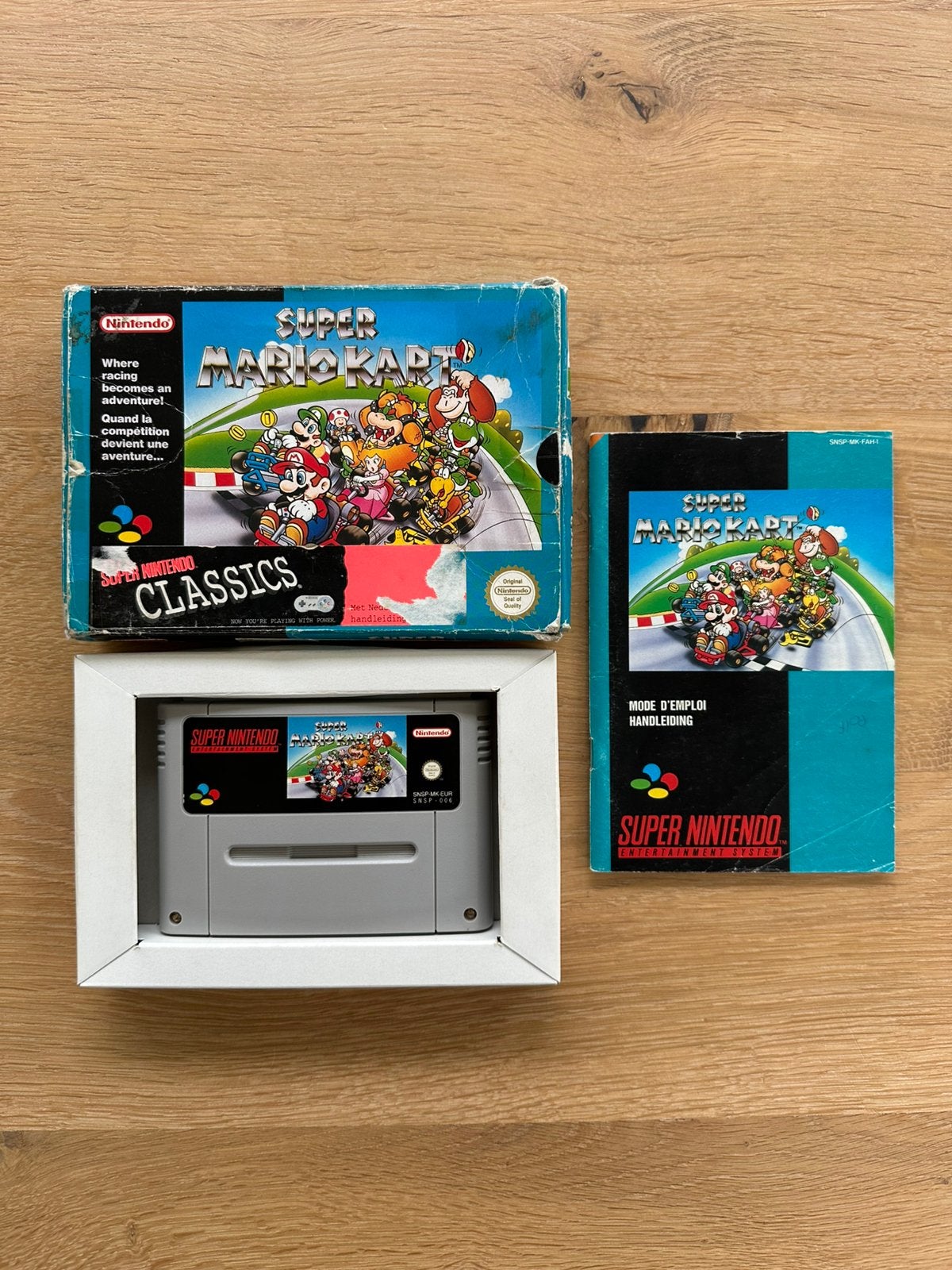 Super Mario Kart - SNES game incl. boekje, Gebruikt, Racen en Vliegen, 2 spelers, Ophalen of Verzenden