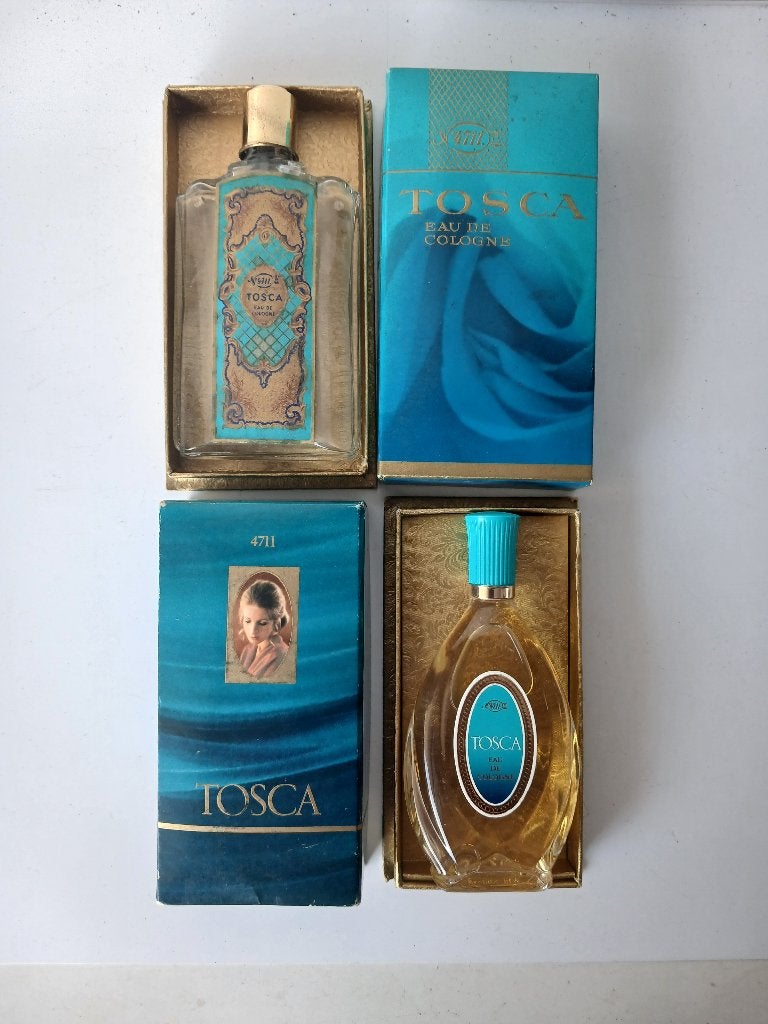 2 VINTAGE flacons 4711 Tosca eau de cologne, Verzenden, Nieuw, Parfumfles, Gevuld