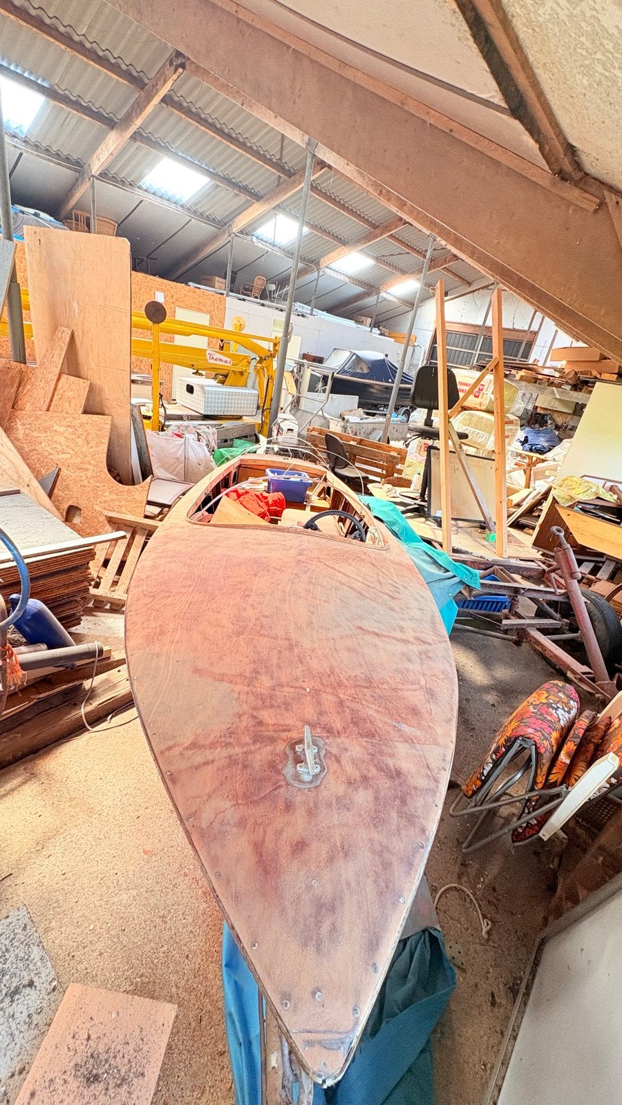 Houten speedboot opknapproject met buitenboordmotor, Watersport en Boten, Motorboten en Motorjachten, Ophalen, Gebruikt, Buitenboordmotor