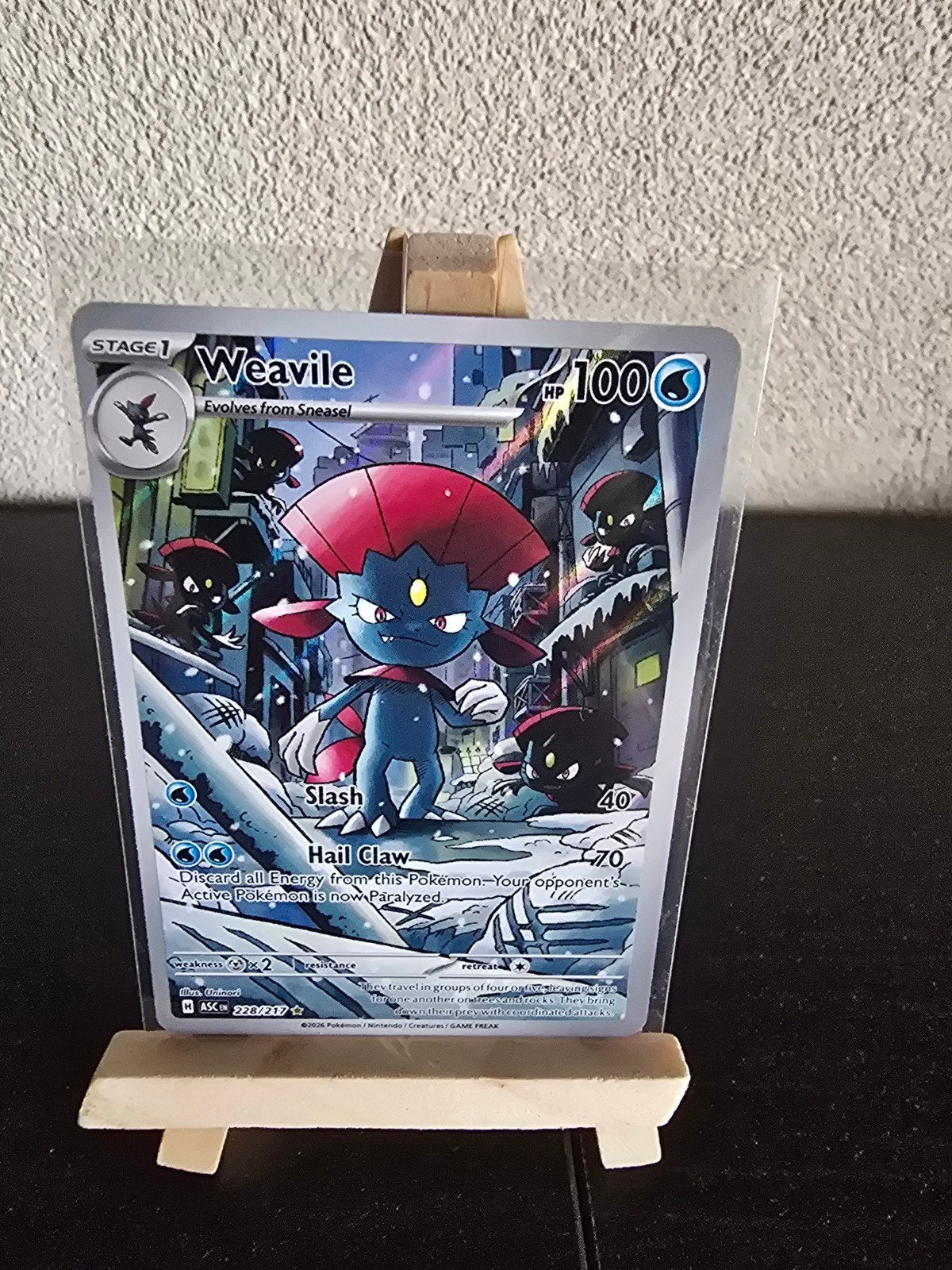 Weavile 228/217 Full Art - Ascended Heroes Pokémon Kaart, Ophalen of Verzenden, Zo goed als nieuw, Losse kaart, Foil