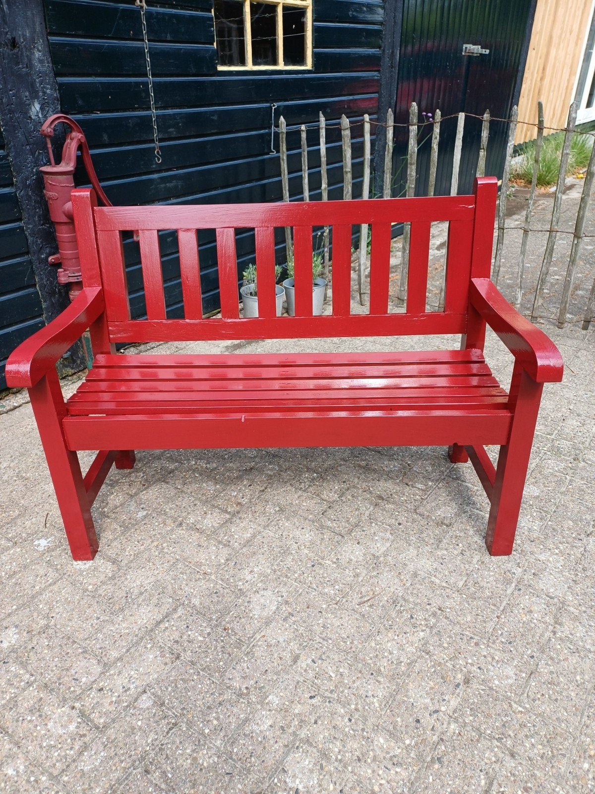 Houten bank., Ophalen, Gebruikt, Hout