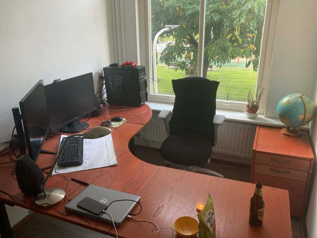 Hoekbureau & Opbergkast, Huis en Inrichting, Bureaus, Ophalen, Gebruikt, Hout, Met lades