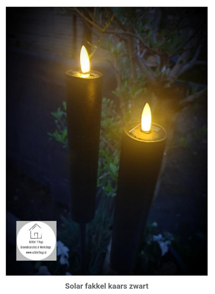 Solar tuin fakkel zwart - zwart - verlichting - voorjaar, Ophalen of Verzenden, Nieuw
