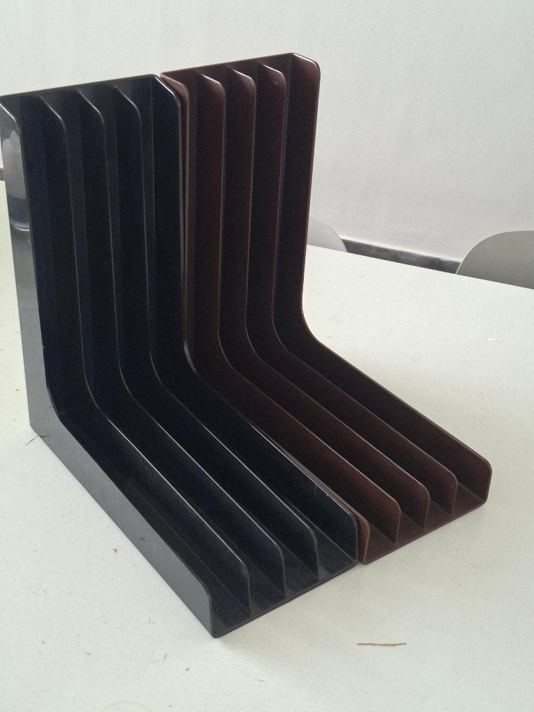 2x elpee/vinyl houder lp platen standaard retro design, Ophalen of Verzenden, Gebruikt, Overige formaten