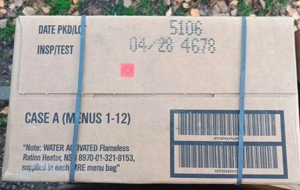 US Army MRE rantsoen Doos A THT 2028 Noodrantsoen / Prepper, Ophalen of Verzenden, Landmacht, Amerika