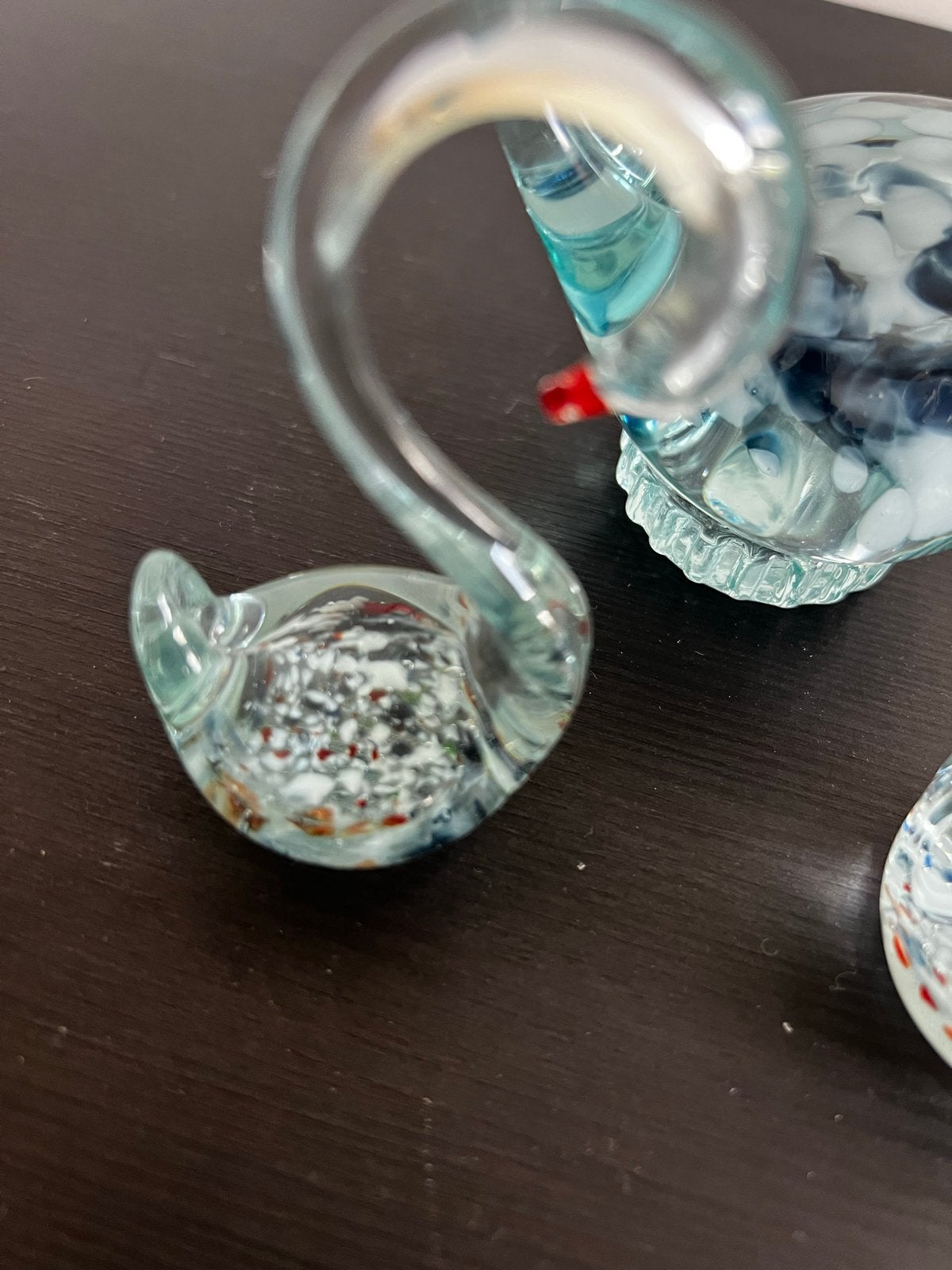 Vintage decoratie items: Glazen zwanen, duiven en vaasje, Ophalen of Verzenden