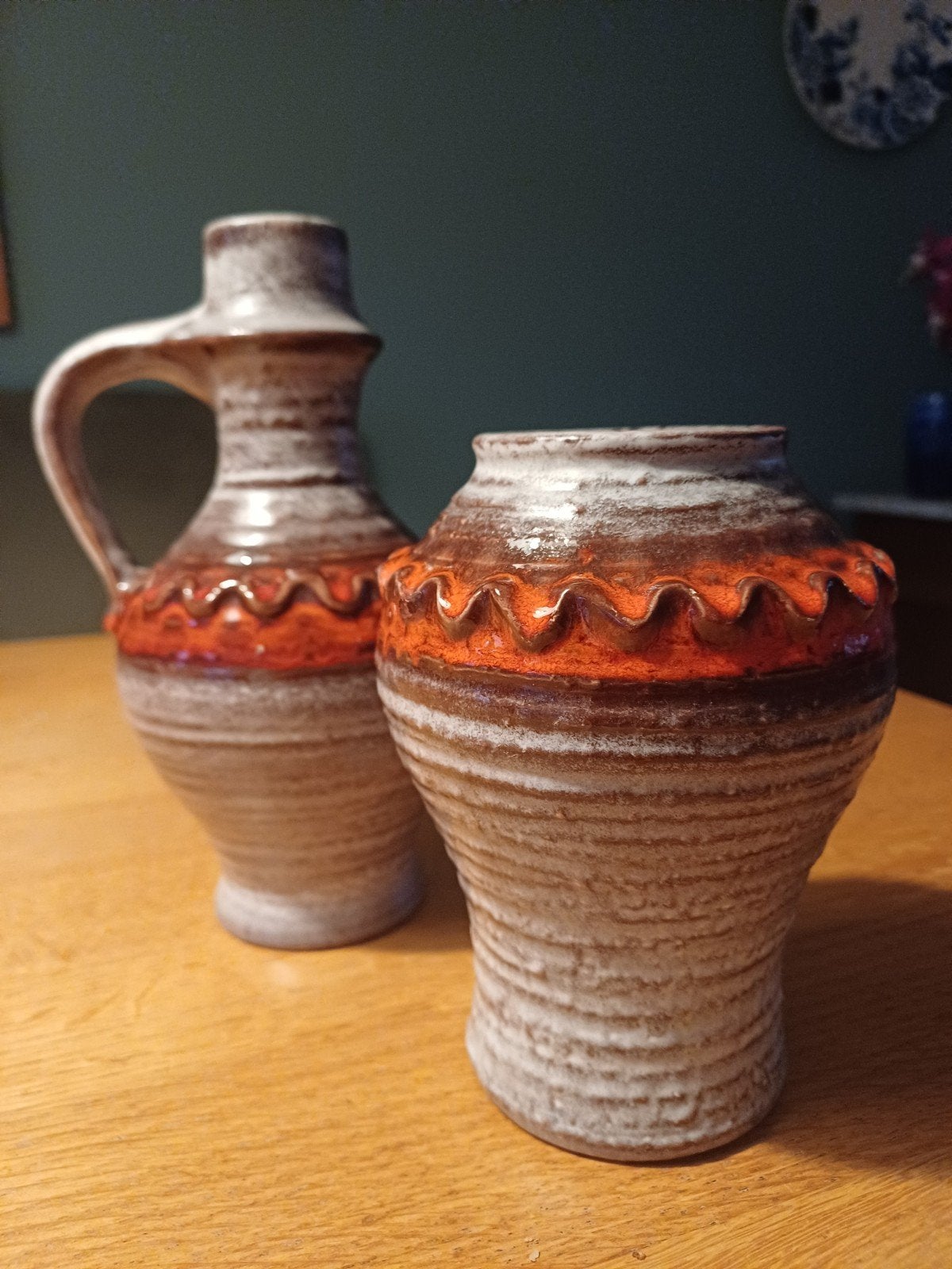 Vintage West Germany Keramiek Vaas - Aardewerk, Ophalen of Verzenden