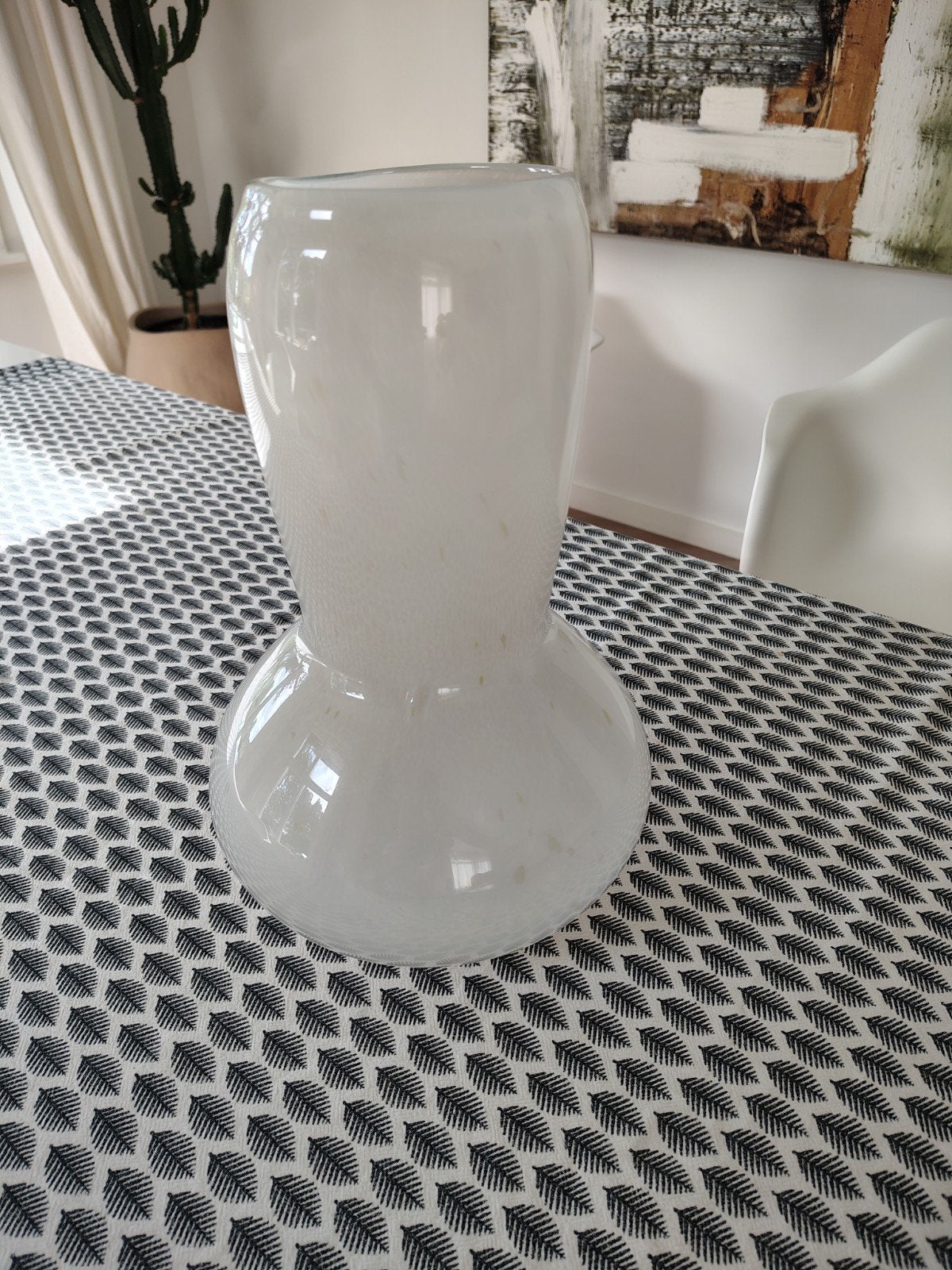 Witte glazen vaas Dutz, Ophalen of Verzenden, Nieuw, Wit, Glas