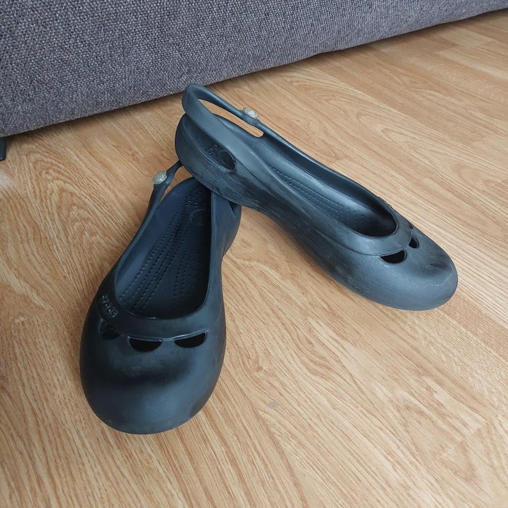 Zwarte crocs,  Maat 8, W, Kleding | Dames, Schoenen, Ophalen of Verzenden, Zo goed als nieuw, Zwart, Instappers