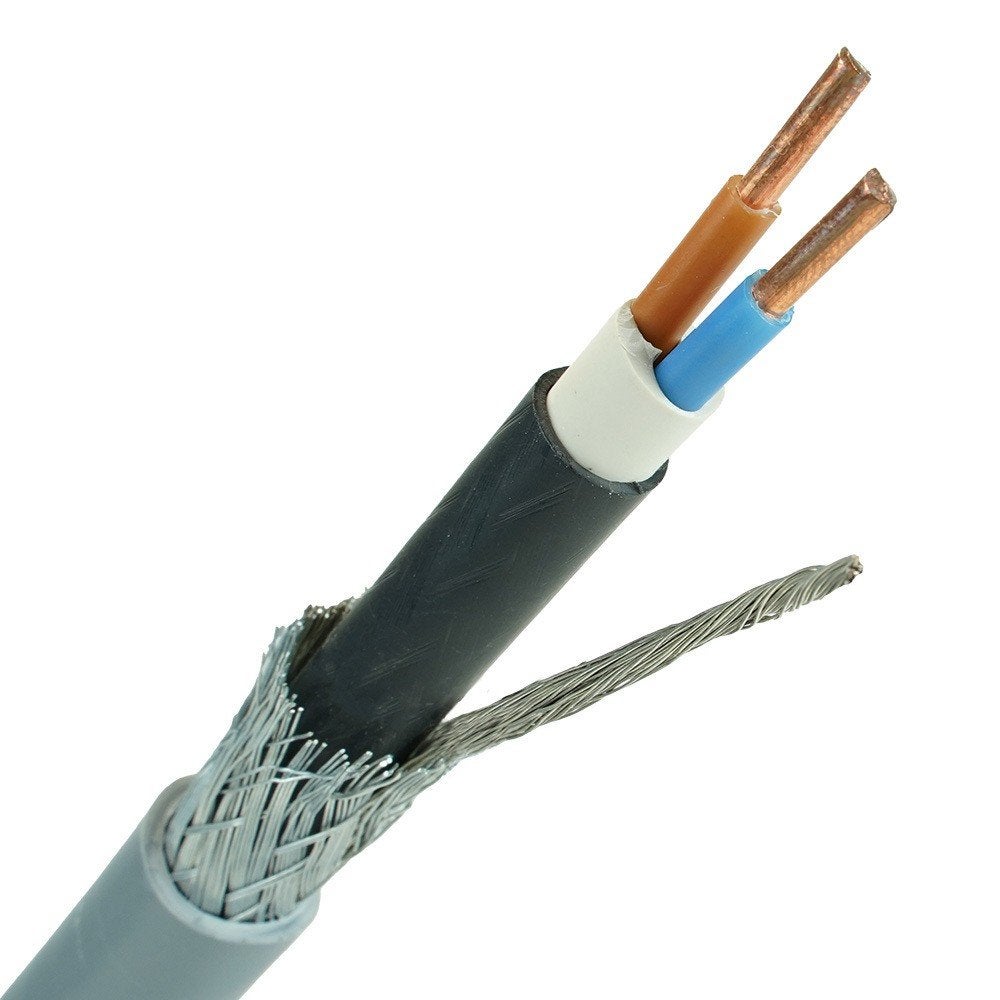 YmvKas Grondkabel 2x4mm2 met metalen mantel 100m rol, Ophalen of Verzenden