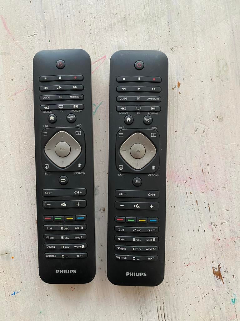 2x Philips afstandsbediening met toetsenbord voor TV, Ophalen of Verzenden, Gebruikt, Origineel, Tv