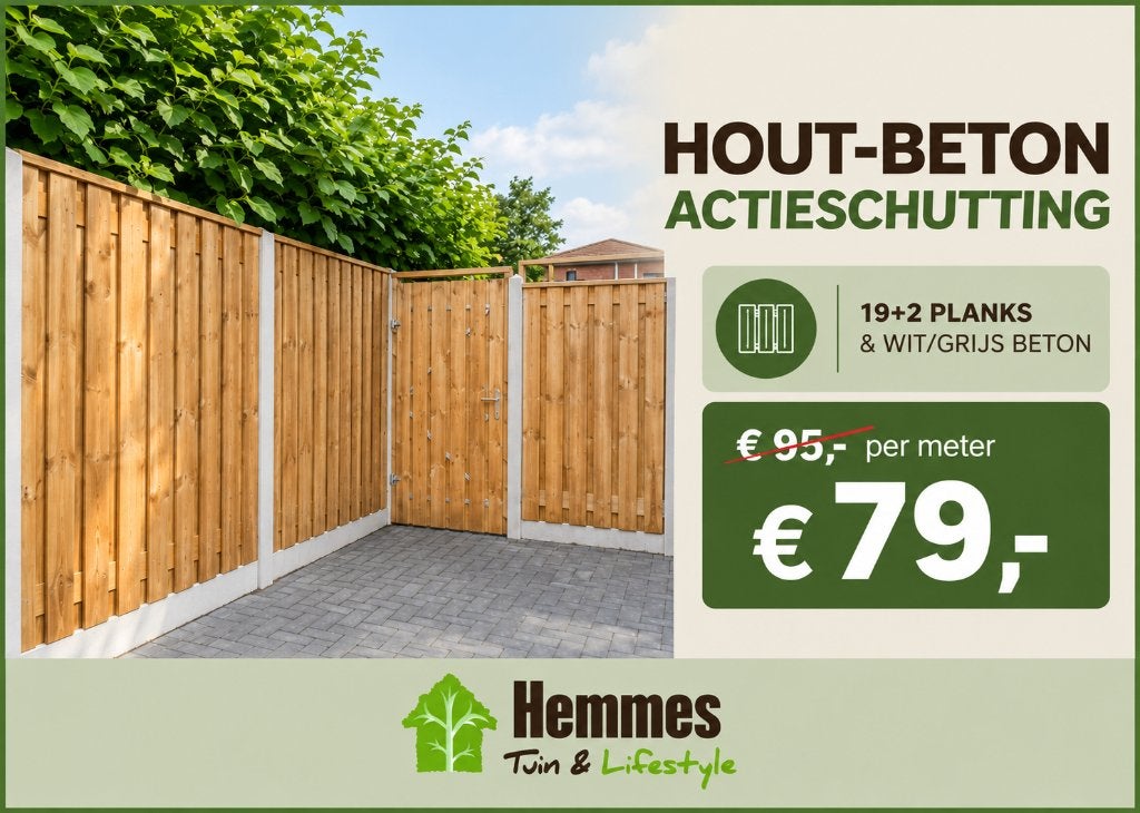 Hout/betonschutting complete set! actie €79,- per meter, Tuin en Terras, Ophalen, 1 tot 2 meter, Minder dan 3 meter, Nieuw