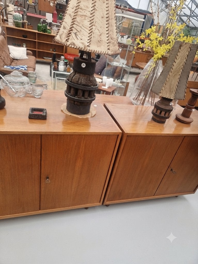 Twee vintage TVkasten met inschuifdeuren, 100cm, Ophalen, ., 50 tot 100 cm, .
