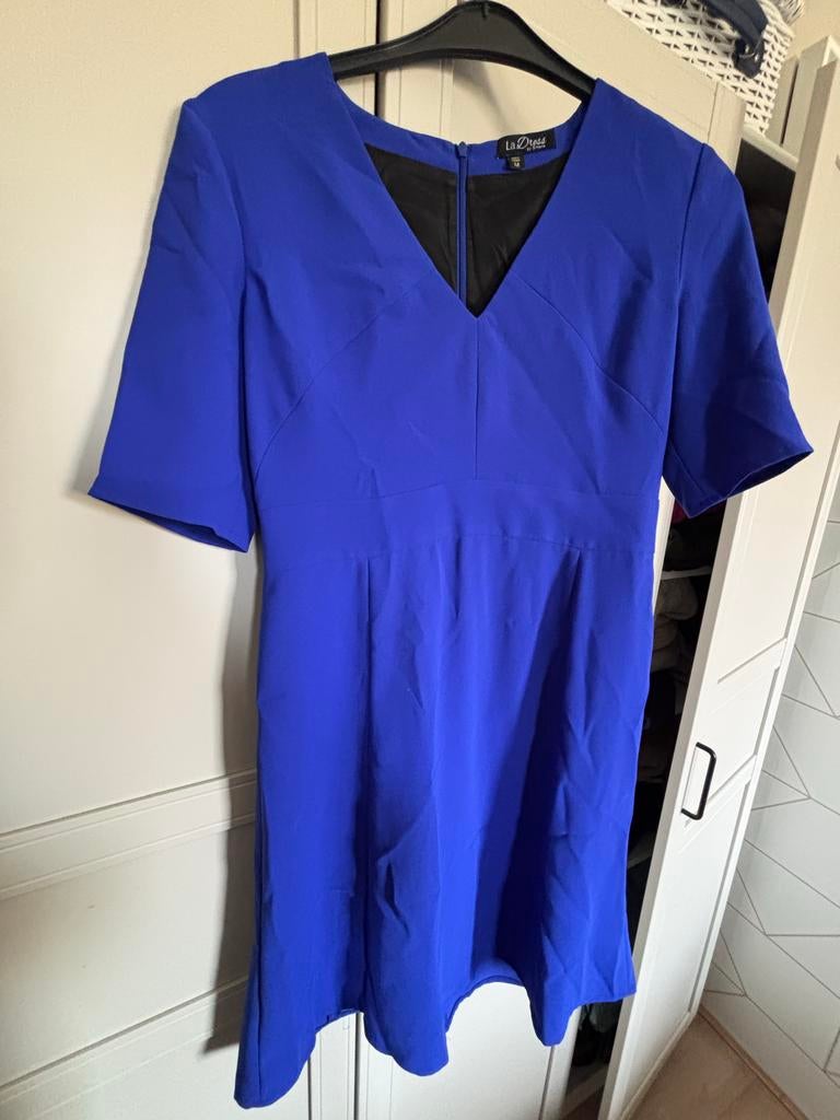 LaDress jurk met rits, maat M, Kleding | Dames, Jurken, Zo goed als nieuw, Maat 38/40 (M), Blauw, Boven de knie, Ophalen of Verzenden