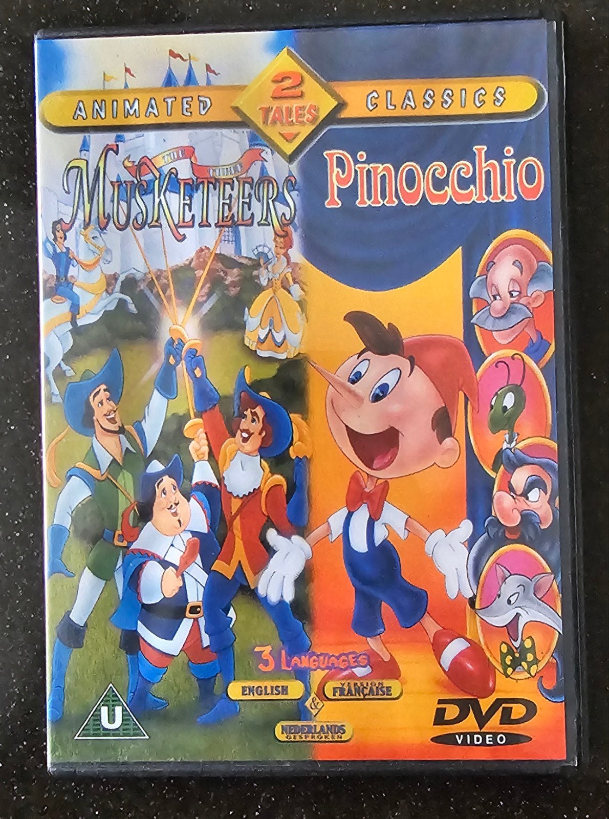 Duo dvd de 3 musketiers en pinokkio, Alle leeftijden, Ophalen of Verzenden, Zo goed als nieuw, Europees