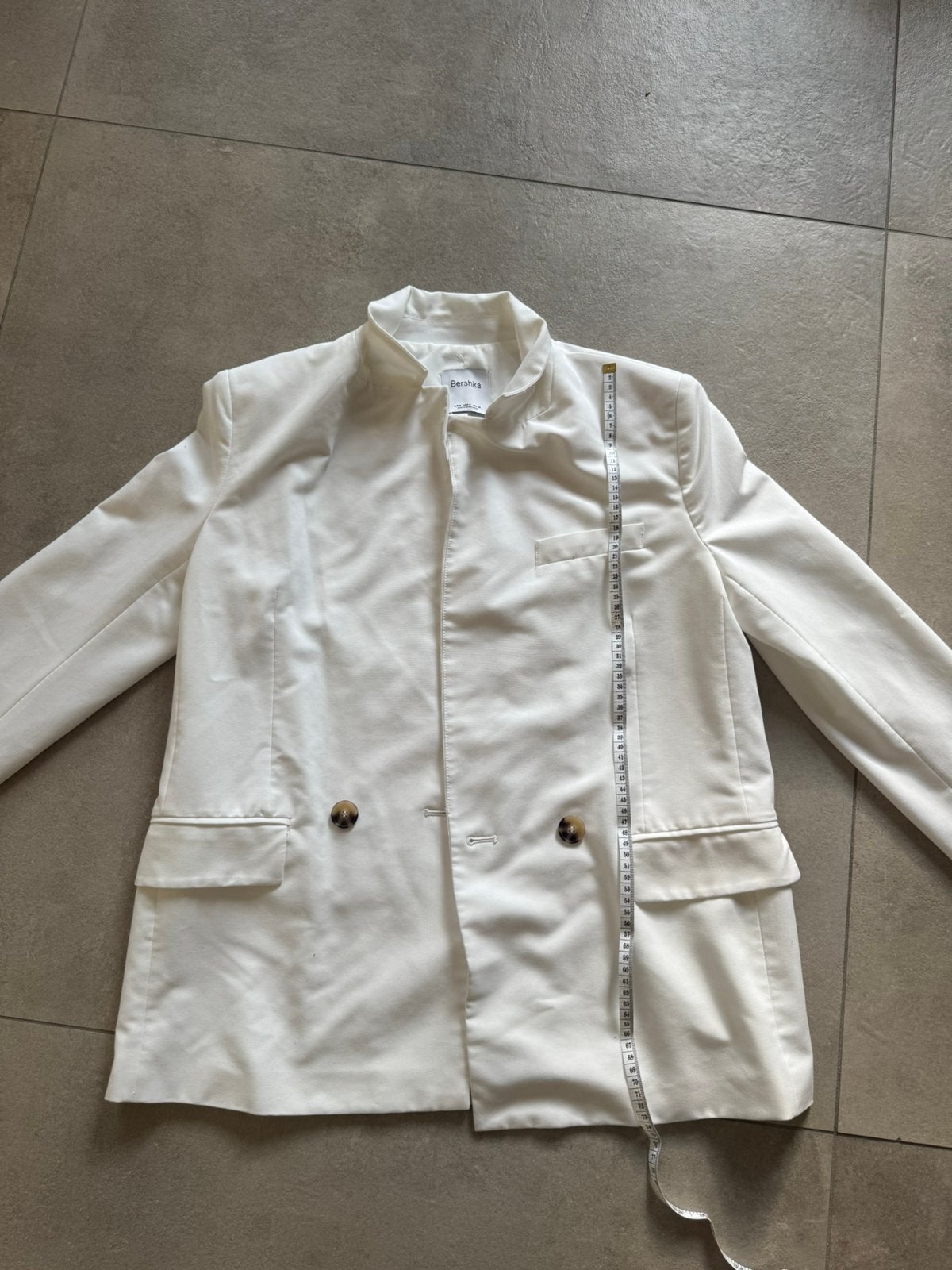 Witte Bershka Blazer / Colbert – Maat M, Maat 38/40 (M), Wit, Ophalen of Verzenden, Zo goed als nieuw