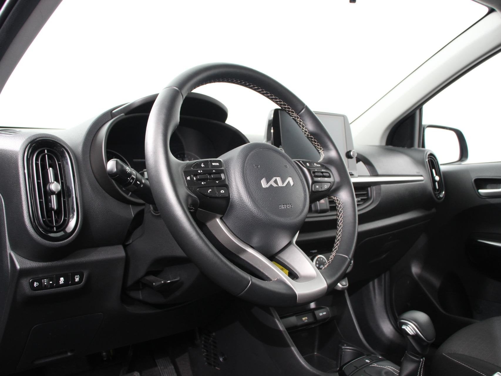 Kia Picanto 1.0 DPi Automaat DynamicLine Navigatie Apple Car, 877 kg, Stof, Gebruikt, Euro 6