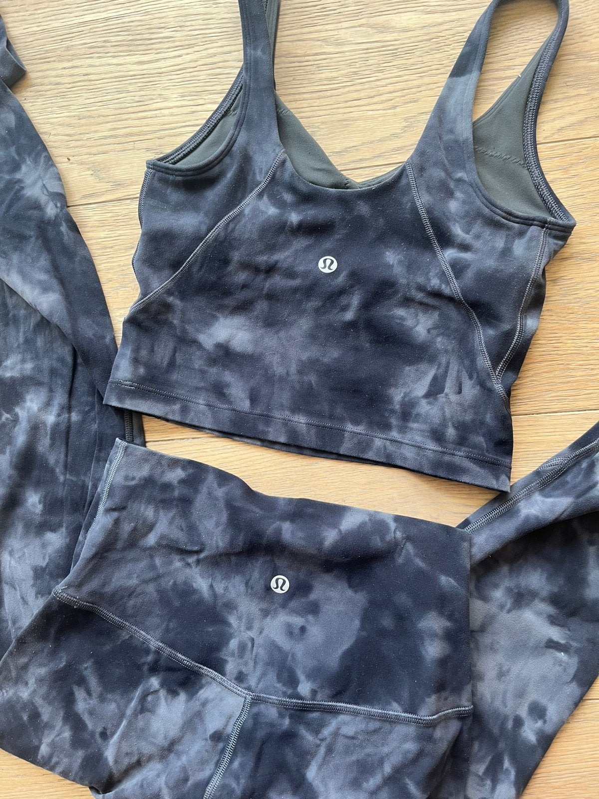 Lululemon tye dye align set (yoga pants+sport beha), Ophalen of Verzenden, Zo goed als nieuw, Blauw, Overige typen