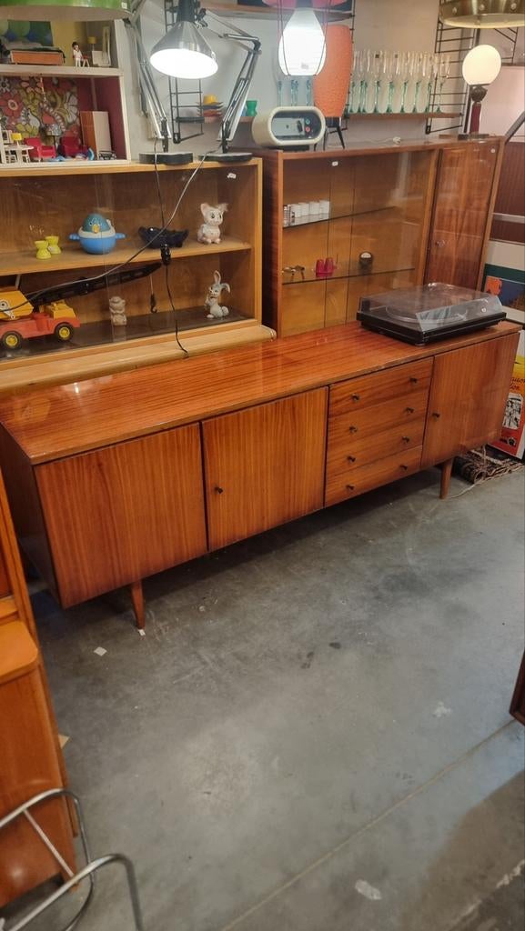 Vintage XL dressoir jaren 60 200cm lang, Ophalen, Gebruikt, ,, ,