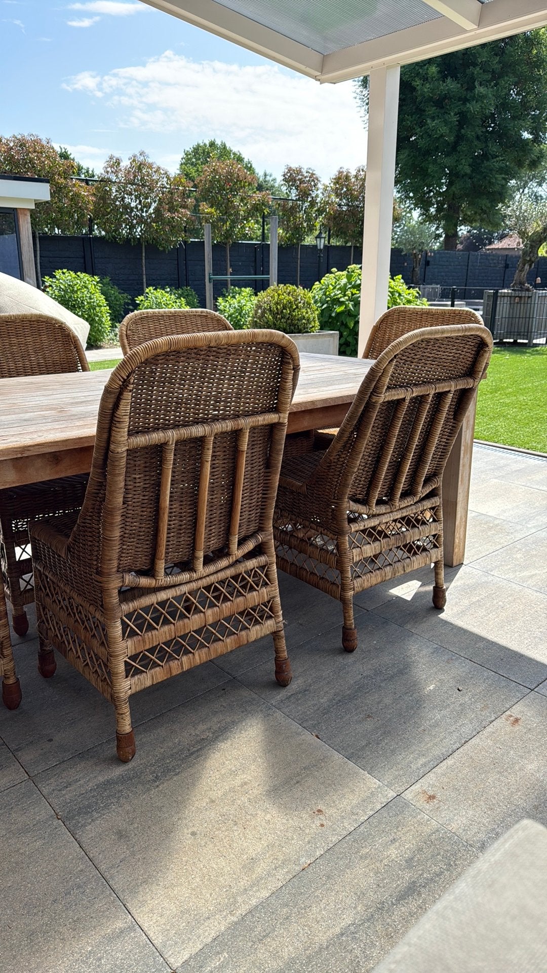 Birma rieten stoelen, Ophalen of Verzenden, Zo goed als nieuw, 4 zitplaatsen